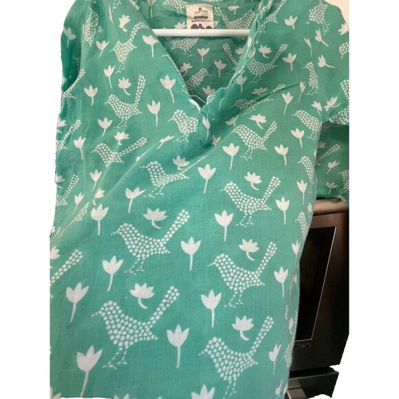 Good Earth Gumdrops Organic Indian Cotton Tunic Top Coverup Girls 3/4 Yrs Mint - Picture 3 of 5